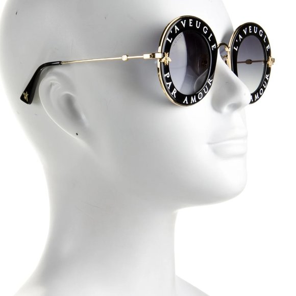 GUCCI L'Aveugle Par Amour Bee Accent Round Sunglasses - Picture 4 of 8
